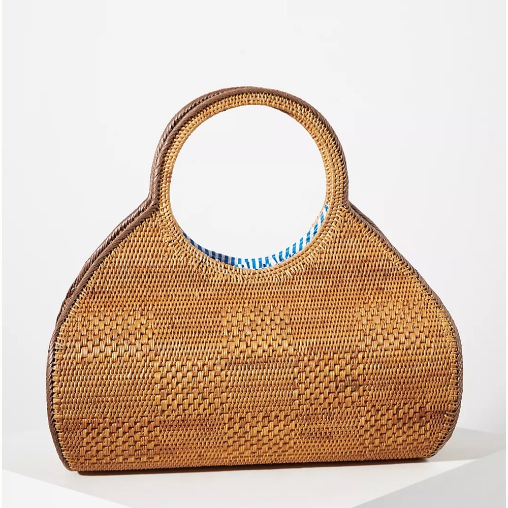 ANTHROPOLOGIE Woven Rattan Shoulder Bag